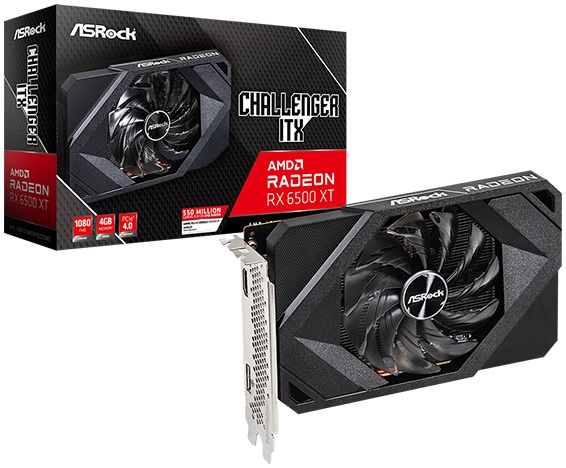 Karta graficzna Radeon RX 6500 XT Challenger ITX 4GB GDDR6. Źródło: ASRock