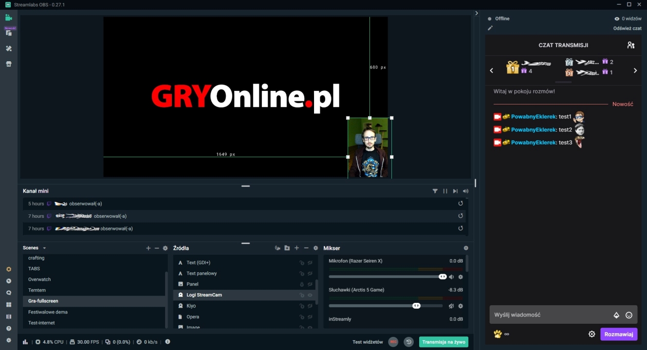 Streamlabs oferuje przyjemniejszy interfejs i niemal identyczną konfigurację co OBS Studio. - OBS i programy do streamowania - jak zacząć podbój Twitcha? - dokument - 2023-07-28