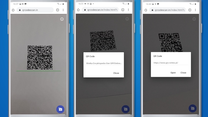 Skaner online na stronie qrcodescan.in - Jak skanować kody QR w Androidzie - dokument - 2021-06-23