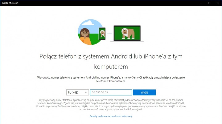 Na komputerze podajemy numer telefonu, a w aplikacji mobilnej logujemy się na konto Microsoft – i gotowe! - 2019-01-18