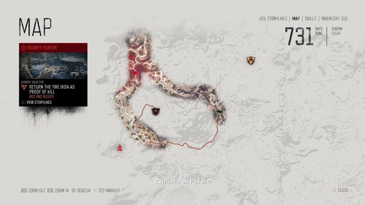 Screen ukazujący mapę świata gry. - Wszystko o Days Gone - data premiery, gameplay, fabuła - dokument - 2019-09-06