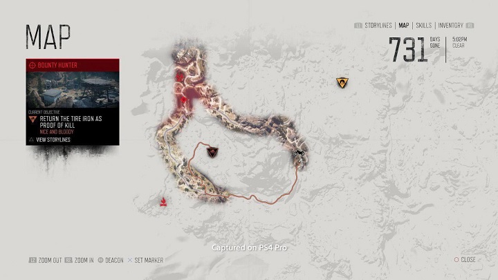 Screen ukazujący mapę świata gry. - Wszystko o Days Gone - data premiery, gameplay, fabuła - dokument - 2019-09-06