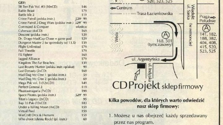 Przykładowa reklama oferty CD Projektu z roku 1995. Źródło: Secret Service nr 10/95. - 2019-07-18