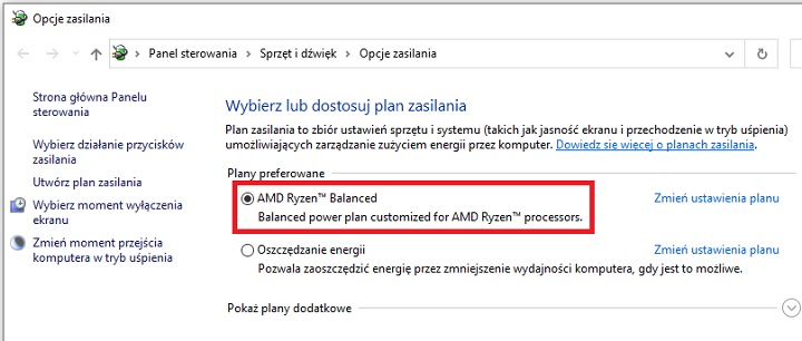 Dedykowany plan zasilania od AMD naprawdę robi różnicę i warto z niego korzystać. - Rzeczy, które musisz zrobić po zakupie nowego laptopa - dokument - 2021-04-02