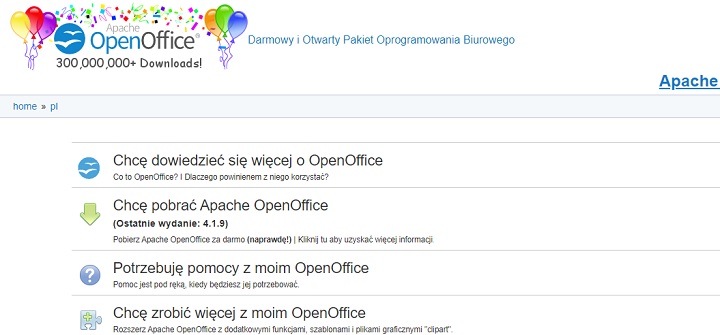Niedawno twórcy OpenOffice mieli niemałą okazję do świętowania. Źródło: openoffice.org - Rzeczy, które musisz zrobić po zakupie nowego laptopa - dokument - 2021-04-02