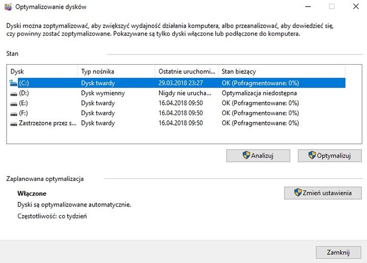 Warto zdefragmentować dysk twardy raz na kilka miesięcy. - 2018-05-04