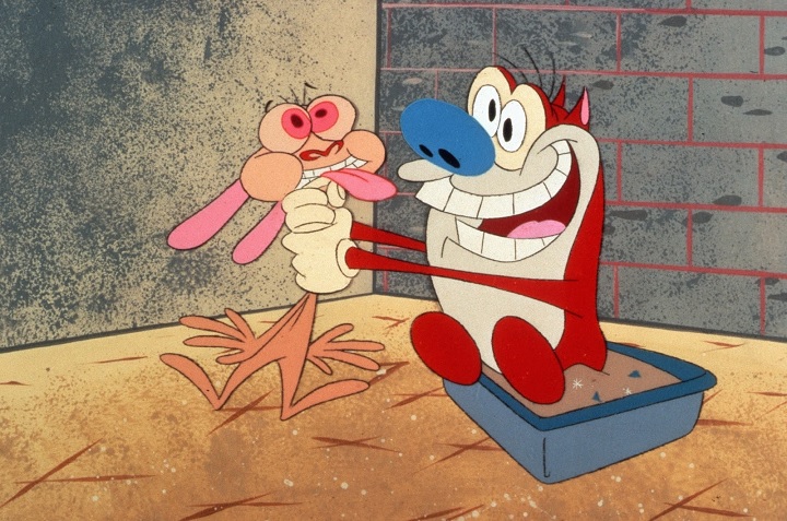 Źródło: Kadr z serialu Ren i Stimpy - Strach i szok - przerażające seriale dla dzieci - dokument - 2022-08-13