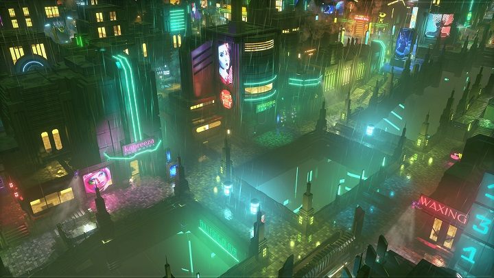 Miasto w Satellite Reign ocieka deszczem i oślepia neonami. Słowem – estetyka z Łowcy androidów odwzorowana tak wiernie, jak tylko się da. - Cyberpunk 2077 – co przeczytać, co obejrzeć i w co zagrać przed premierą - dokument - 2020-06-27