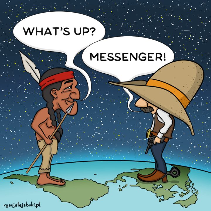 WhatsApp jest najpopularniejszą obecnie aplikacją mobilną. | Źródło: https://rysujefejsbuki.pl - Facebook Messenger vs. WhatsApp - najlepsze komunikatory - dokument - 2020-11-25