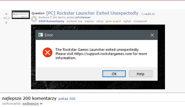 Internet zawrzał. Reddit pęka w szwach. To jest historyczny moment, dokładnie taki, jak Błąd 37 w Diablo 3, czyli wcale nieśmieszny. - U mnie nie działa. RDR2 nienawidzi mojego PC - dokument - 2019-11-09