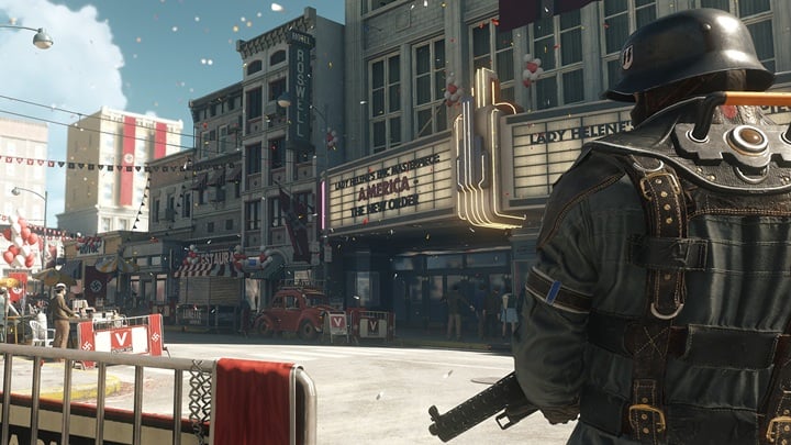 Wolfenstein II: The New Colossus. Źródło: Machine Games / Bethesda Softworks. - Krwawa łaźnia w starym stylu, nazistowskie USA w krzywym zwierciadle i wyprawa do Zony. Game Pass i nie tylko na maj 2025 okiem Vergila - dokument - 2025-05-18