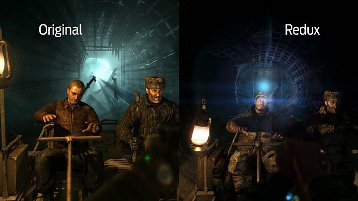 Jak widać, graficzne różnice między grami Metro 2033 a Metro 2033 Redux dotyczą w dużej mierze oświetlenia. Źródło: PC Gamer. - 2016-09-26