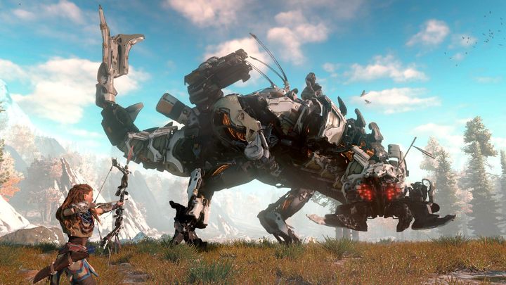 Wielkie roboty w przyszłości staną się prawdziwym problemem postapokaliptycznych społeczności. Horizon Zero Dawn nie wybija się ponad „otwartoświatową” średnią, ale za to oferuje piękne widoczki i ciekawą mechanikę walki z metalowymi potworami. - 2017-11-27