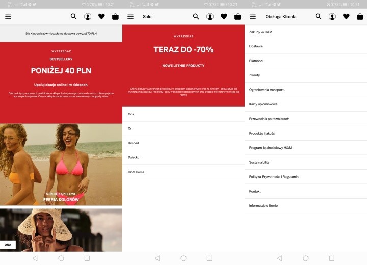 Aplikacja H&M może pochwalić się przede wszystkim rabatami na ubrania. - Lidl czy Biedronka? - sprawdziłem aplikacje i wiem gdzie robić zakupy - dokument - 2019-08-05