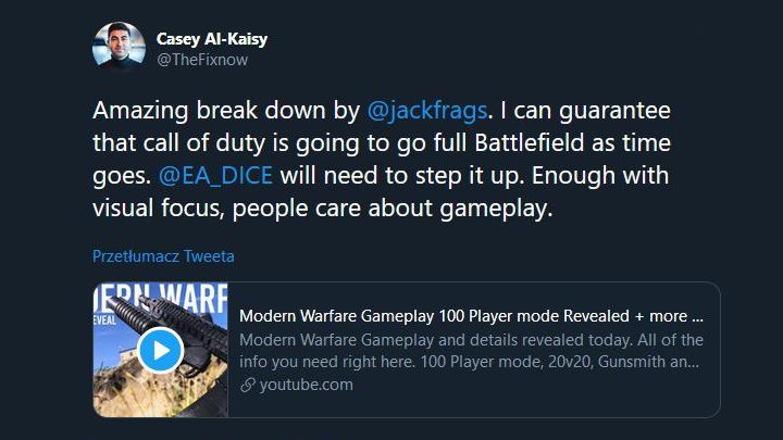 Pokaz możliwości multiplayera w Modern Warfare rykoszetem trafił serię Battlefield. - Call of Duty: Modern Warfare to Battlefield, na którego czekają gracze - dokument - 2019-08-12