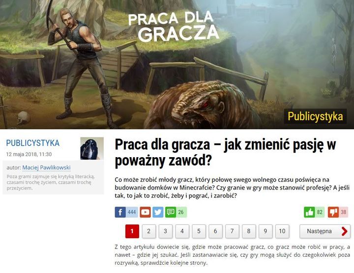 UV, redaktor naczelny, bał się, że temat nie chwyci, więc zdecydował, że do tekstu na głównej stronie będzie zachęcać obrazek z Gothica. Przez tydzień byłem zły. - 2019-04-01