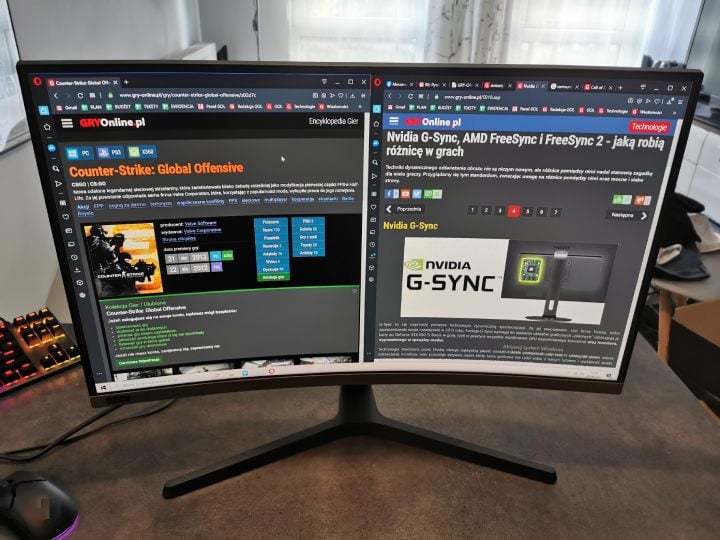 Duży monitor umożliwia wygodną pracę w kilku oknach. - Monitor do gier - na co zwracać uwagę podczas zakupu - dokument - 2020-04-20