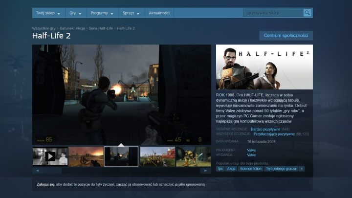 Steam zaczynał jako aplikacja ułatwiająca ściąganie aktualizacji do Counter Strike’a, ale naprawdę głośno zrobiło się o nim, gdy okazało się, że aby zagrać w Half-Life’a 2, musimy zainstalować również launchera, założyć na nim konto i przypisać do niego grę, tracąc możliwość jej odsprzedania. Lata temu wzbudzało to olbrzymie kontrowersje i protesty. Dziś wiele osób wychodzi z założenia, że jak gry nie ma na Steamie, to nie kupią jej wcale. - 2019-03-19