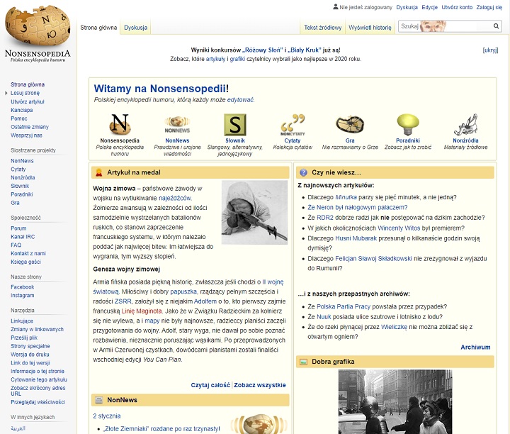 W ubiegłym roku Nonsensopedia obchodziła swoje 15. urodziny. - Wikipedia - źródło informacji czy ściemy? - dokument - 2021-02-16