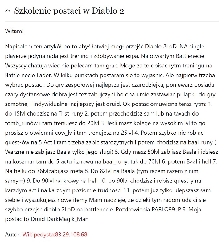 Jest i coś dla graczy. Z tym poradnikiem wyszkolisz swojego Barbarzyńcę w jeden Księżyc. - Wikipedia - źródło informacji czy ściemy? - dokument - 2021-02-16