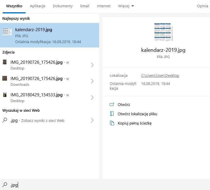 Aby zobaczyć więcej wyników, należy kliknąć „Zdjęcia”. - Najlepsze sztuczki Windows 10 | TOP 10 - dokument - 2019-12-11