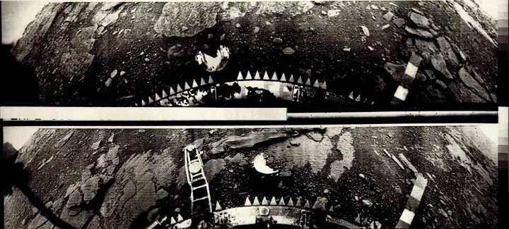 Zdjęcie powierzchni Wenus, wykonane przez sondę Wenera 13. Źródło: Roskosmos. - Sputnik, Łajka, Gagarin - wszystkie kosmiczne osiągnięcia ZSRR - dokument - 2021-12-16