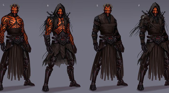 Szkice koncepcyjne Dartha Maula (lub jego klona/potomka), które miały zostać użyte w grze Battle of the Sith Lords. - 2018-02-07