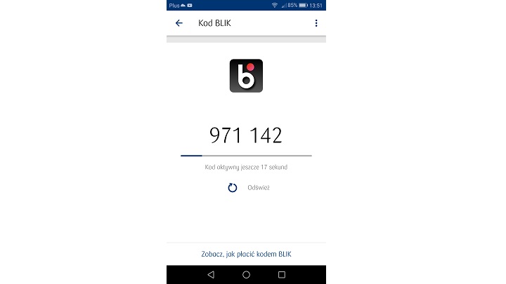 Tak wygląda kod BLIK w aplikacji PKO BP. Nie próbujcie go wykorzystywać, i tak dawno już nie działa. - BLIK - co to jest i jak działa? - dokument - 2021-10-25