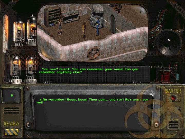 Chcesz zagrać silnym półmózgiem? Pamiętaj, że Fallout 1.5 dostosowuje też wypowiedzi postaci do jej możliwości intelektualnych. - 2017-05-17