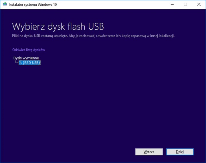 …i naszym oczom ukaże się takie menu. Przechodzimy „Dalej”. - Jak zainstalować Windows 10 i Windows 11 z pendrive USB - dokument - 2022-07-29