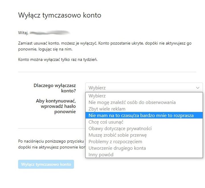 Nie macie powodu, żeby usunąć/wyłączyć konto? Sam Instagram podpowiada, dlaczego można chcieć się na to zdecydować. - Instagram: jak usunąć konto - dokument - 2022-04-04