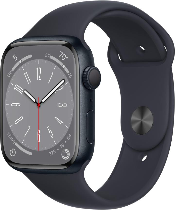 Apple Watch Series 8 to najwyższa półka – mamy tu wszystko, co tylko możliwe do umieszczenia w zegarku. Szpan oczywiście też jest. Źródło: Apple. - Prezenty na święta 2022 - co kupić graczom na Gwiazdkę? - dokument - 2022-12-30