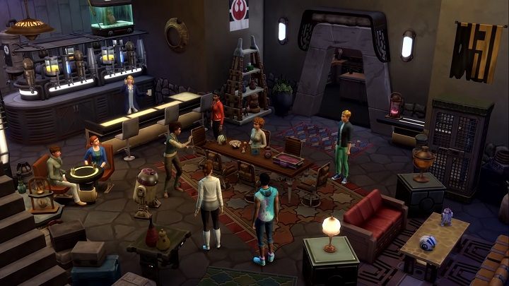 Krzesła i dywany dobrze spiszą się w loftowej aranżacji, ale to jednak trochę mało. Na ładne łóżko raczej nie ma co liczyć. - Star Wars w The Sims 4 – nic tylko się cieszyć, co? No cóż. Nie - dokument - 2020-09-02