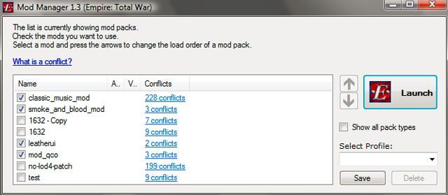 Empire: Total War mod Mod Manager v.1.5