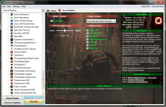 The Evil Within mod Flawless Widescreen