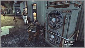 Obróć się teraz w prawo, a powinieneś zauważyć pojedynczego wartownika #1 - Lotnisko Price (3) | Opis przejścia | Tom Clancys Splinter Cell Conviction - Tom Clancys Splinter Cell: Conviction - poradnik do gry