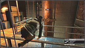 Chwyć się krawędzi i przesuń się w lewo tak by dotrzeć do znajdującej się tu balustrady #1 - Laboratoria White Box (3) | Opis przejścia - Tom Clancys Splinter Cell: Conviction - poradnik do gry