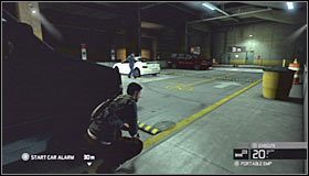 Przycupnij przy furgonetce i poświęć chwilę na zbadanie zachowań strażnika #1 - Sztab Wydziału Trzeciego (1) | Opis przejścia - Tom Clancys Splinter Cell: Conviction - poradnik do gry