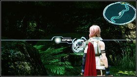 Zraz obok dużego żółtego gluta [1] znajdziemy pierwszą skrzynię, a w niej Partisan - nową broń Fang [2] - Chapter XI (1) | Opis przejścia | Final Fantasy XIII - Final Fantasy XIII - poradnik do gry