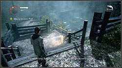 Kolejną stronę maszynopisu znajdziesz po wyjściu z wynajętego domku, koło szopy i żółtego samochodu - Alan Wake: Strony maszynopisu Odc. 2, Opętany - lokacje, znajdźki - Alan Wake - poradnik do gry