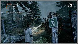 Następna strona leży na podłodze altany, do której można dojść ścieżką znajdującą się na prawo od głównej drogi - Alan Wake: Strony maszynopisu Odc. 2, Opętany - lokacje, znajdźki - Alan Wake - poradnik do gry