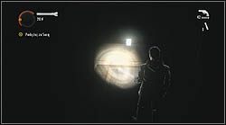 Następna kartka wisi na ścianie w kawiarni, koło toalety - Alan Wake: Strony maszynopisu Odc. 5, 6 (Pstrykacz, Odjazd) - lokacje, znajdźki - Alan Wake - poradnik do gry