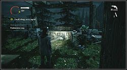 Następny termos stoi na murku w ogrodzie, tuż obok stołu, na którym leży strzelba - Alan Wake: Termosy odc. 4, Prawda - lokacje, znajdźki - Alan Wake - poradnik do gry