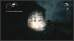 Następny termos znajdziesz na ganku domku, który stoi obok rozświetlonego garażu - Alan Wake: Termosy odc. 6, Odjazd - lokacje, znajdźki - Alan Wake - poradnik do gry