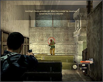 Jeżeli masz zamiar odbyć trening w zakresie korzystania z broni to musisz skorzystać ze środkowych drzwi (M1, 14) - Graybox - Opis przejścia (3) | Prolog Alpha Protocol - Alpha Protocol - poradnik do gry