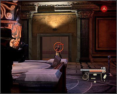 Zauważ, że z pobliskiej windy (M14A, 26) wybiegło kilku przeciwników - Museum of Art - Opis przejścia (2) | Rzym | Alpha Protocol - Alpha Protocol - poradnik do gry