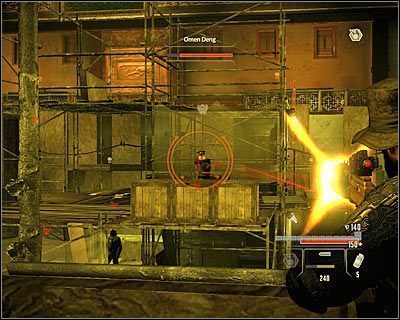 Przygotuj sobie teraz lepszą broń, bo po raz pierwszy będziesz miał okazję do zadania Dengowi obrażeń - Stop Omen - Opis przejścia (2) | Tajpej | Alpha Protocol - Alpha Protocol - poradnik do gry