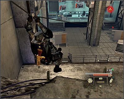 Zbliż się do dziury w lewej ścianie (M21A, 19) i z tego miejsca ostrzelaj widocznych na dole przeciwników - Alpha Protocol - Opis przejścia (3) | Finał | Alpha Protocol - Alpha Protocol - poradnik do gry