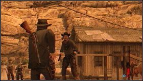 Po zdobyciu dokumentu skieruj się do Benedict Point (G3) , gdzie znajdziesz aktora-rewolwerowca #1 - Nieznajomi (2) | Aktywności dodatkowe | Red Dead Redemption - Red Dead Redemption - poradnik do gry
