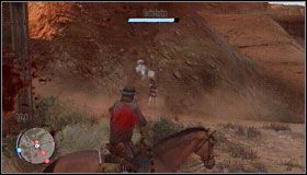 Kiedy zbliżysz się do tunelu #1 , wyprzedź pociąg i pozbądź się bandytów czyhających po drugiej stronie z zasadzką #2 zarówno po lewej jak i prawej stronie - Northern Mexico (1) | Opis przejścia | Red Dead Redemption - Red Dead Redemption - poradnik do gry